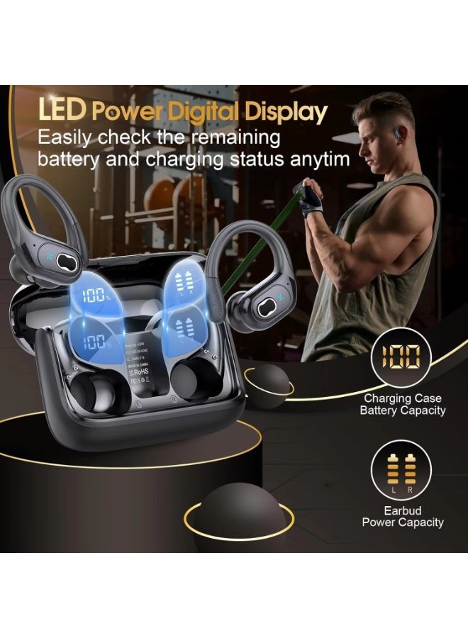 HD65 True Wireless Earbuds Bluetooth 5.3, ANC/ENC Noise Cancelling Headphones with LED Digital Display, 50H Long Playtime, IPX7 Waterproof, Deep Bass Stereo Sound for Sports, Workout, Gym - Image 2
